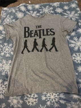 The Beatles Gray Short Sleeve Tee with Black Logo